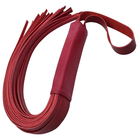 Crvena kožna pletenica flogger za BDSM (BDSM bič za igre i predigre)