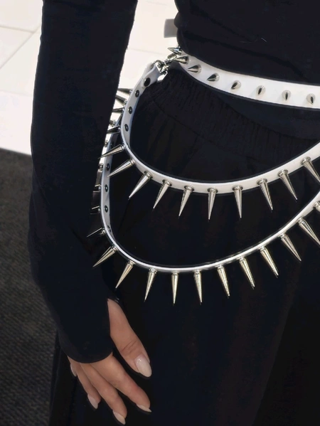 Bodljikavi vinilni pojas scenski plesni kostim portupai