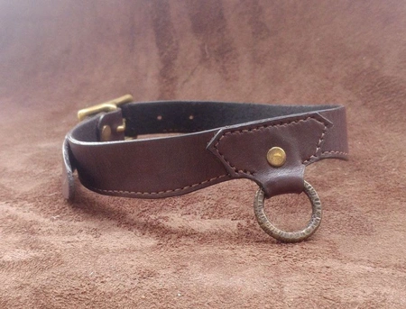 Čoker BDSM ogrlica od prave kožeBronza