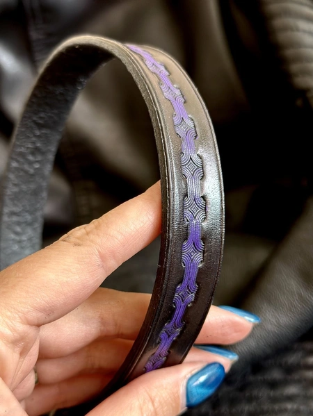 BDSM ogrlica od prave reljefne kože