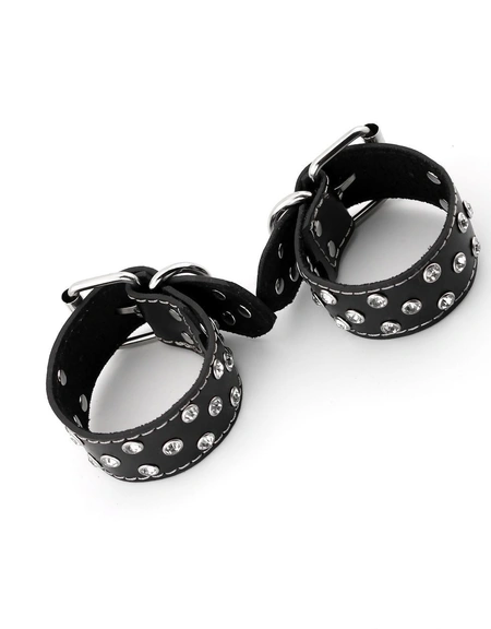 Kožne lisice sa rhinestones