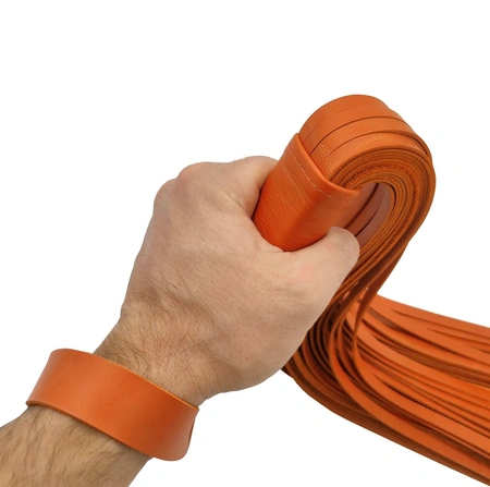 Narandžasta kožna pletenica-BDSM flogger (BDSM bič za igre)