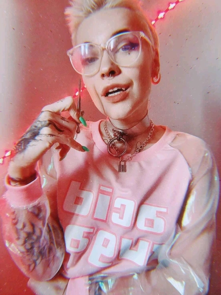 Ogrlica Choker prozirna sa prstenom arktički led