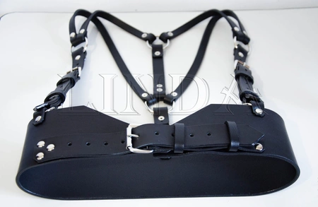 Ženska kožna portupea sa širokim pojasom