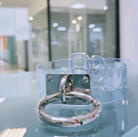 Ogrlica Choker prozirna sa prstenom arktički led