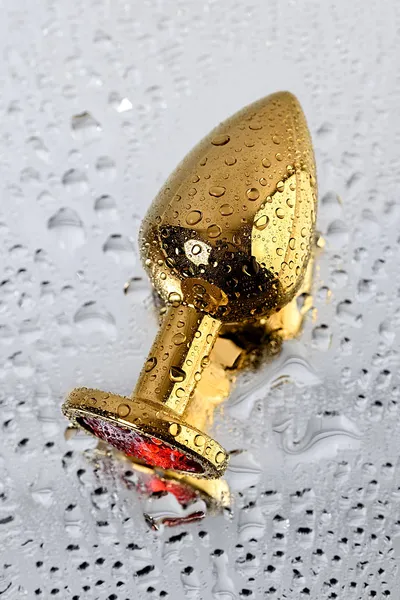 Analna čaura Metal bi TOIFA, metal, zlato, sa crvenim kristalom, 8 cm, Ø 3,4 cm, 85 g