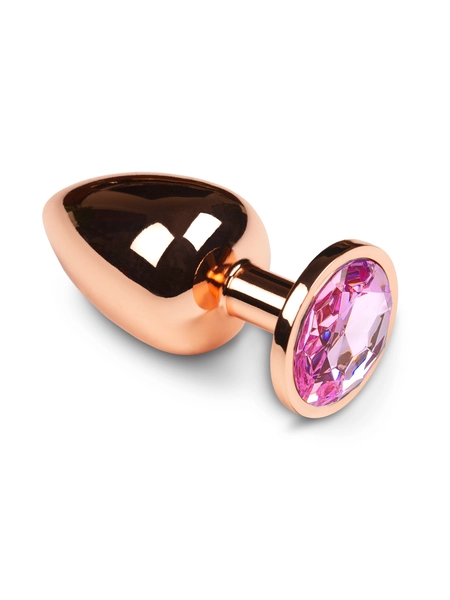 Slane stvari - veliki zlatni Analni čep sa kristalom, 8. 5k3. 5 cm (roze)