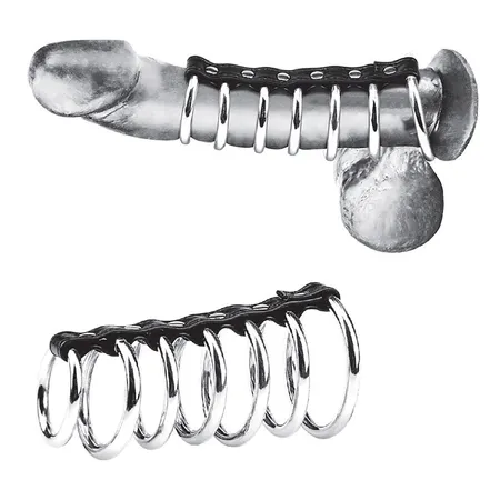 Teška stezaljka za penis sa 7 prstenova