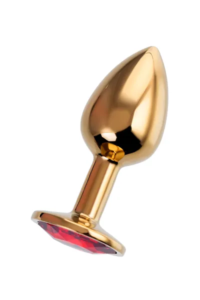 Analna čaura-Drkanje, metal, zlato, sa crvenim kristalom, 7 cm, Ø 2,8 cm, 50 g