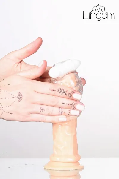 Masturbator nerealan Lingam bi TOIFA Shakti, TPE, transparentan, 9 cm