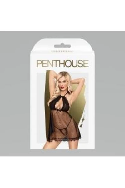 Penьюar (mini-haljina) Penthouse Libida boost crni (L/XL) u kompletu sa trusikami.
