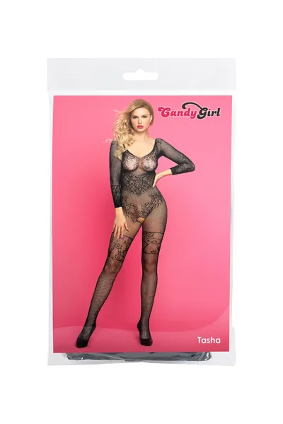 Mrežasti kostim Candi Girl Tasha, Crna, OS