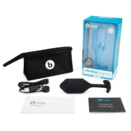 Čep za nošenje sa vibracijama crni B-Vibe Vibrating Snug plug 4