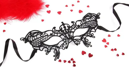 Maska ažurna Izabel boja crna, Textil art. ee-20353