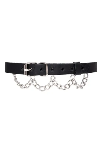 Choker Pecado BDSM, sa lancem, koža, crna