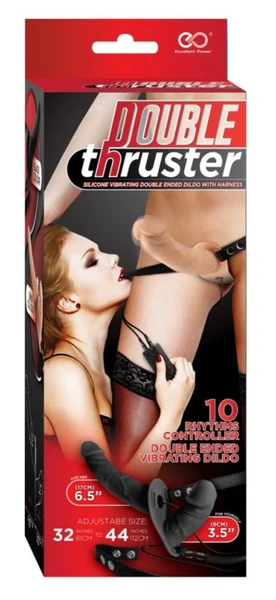 Strapon sa vibracijom i vaginalnim čepom Ekcellent Pover Double Thruster