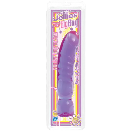 Dildo na usisnoj čaši ljubičasti Cristal Jellies 12 Big Boi-Purple