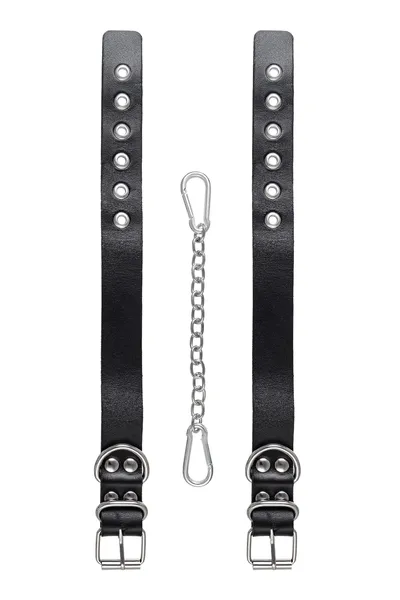 Pecado BDSM okovi, od jedne trake sa ušicama, koža, crna