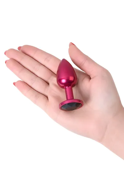 Analna čaura Metal bi TOIFA, metal, crvena, sa crnim kristalom, 7,2 cm, Ø2, 8 cm, 50 g