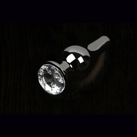 Mali Analni čep sa prozirnim kristalom, grafit, 8.5 cm