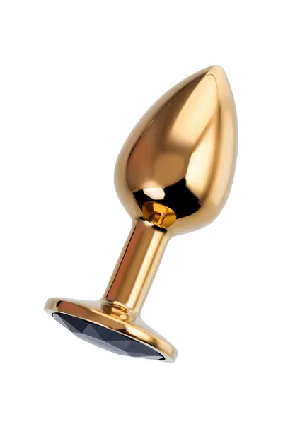 Analna čaura-Drkanje, metal, zlato, sa crnim kristalom, 7 cm, Ø 2,8 cm, 50 g