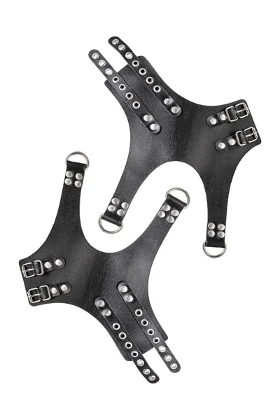 Vešalica Pecado BDSM, gruba sa ušicama, koža, crna