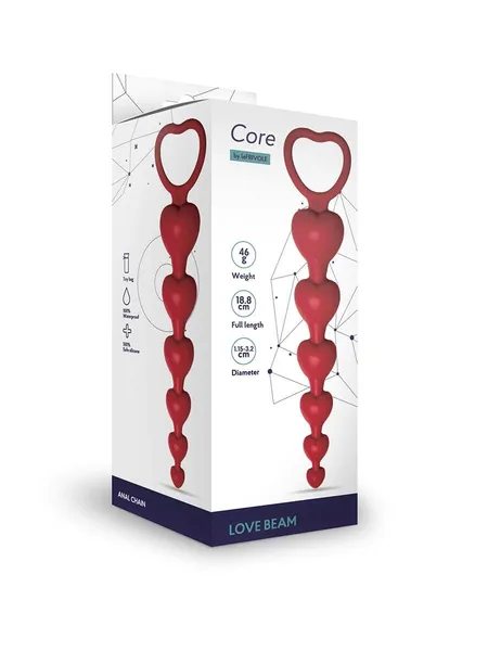 Analni lanac Love Beam, prečnik do 3,2 cm, dužina 19, boja bordo one size