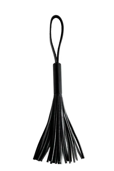 Privezak za ključeve od crne kože sa crnom drškom - 18 cm.