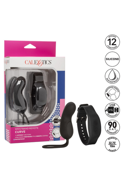 Kompaktni vibracioni masažer sa kontrolom pomoću narukvice Wristband Remote Curve