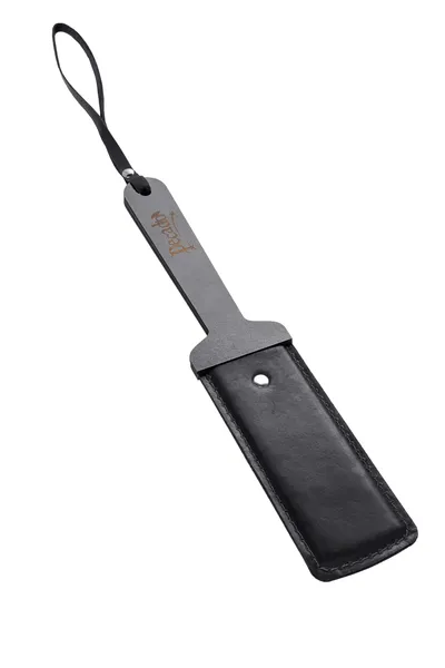 Pecado BDSM paddle, tvrda, prirodna koža i drvo, crna