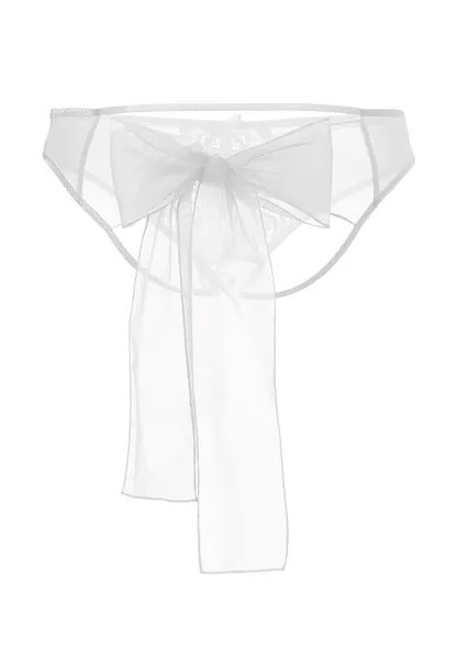 Erolanta Lingerie Collection erotske gaćice od rastezljive mreže sa mašnom, bele (54-56)