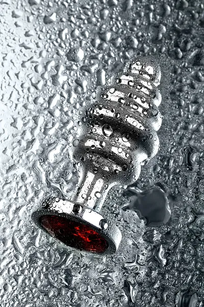 Analna čaura Metal bi TOIFA, metal, srebro, sa crvenim kristalom, 8 cm, Ø 3,5 cm, 95 g