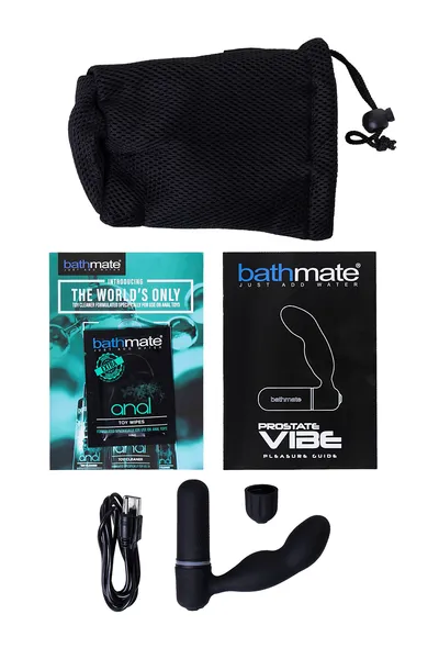 Stimulator prostate Bathmate Vibe, ABS plastika, Crna, 10,5 cm
