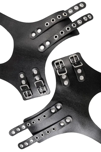 Vešalica Pecado BDSM, gruba sa ušicama, koža, crna