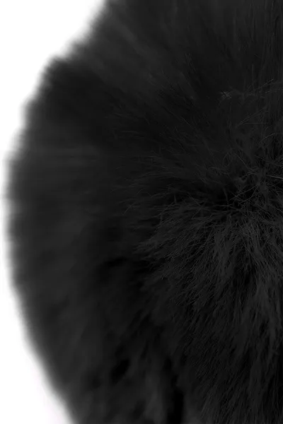 Toifa Metal analna čaura, mala, metal+veštačko krzno, srebrna, sa crnim repom, 4