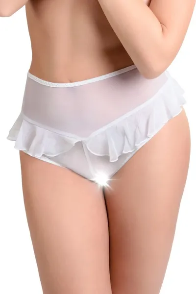 Erotske gaćice sa visokim rastom Erolanta lana, bele (50-52)
