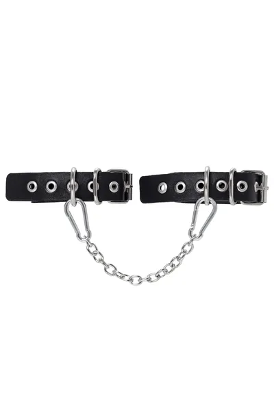 Pecado BDSM okovi, od jedne trake sa ušicama, koža, crna