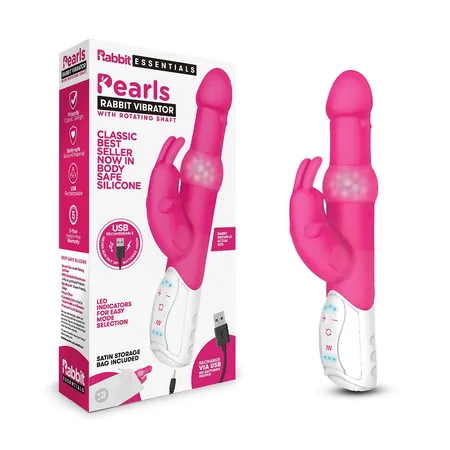 Živahni vibrator sa rotirajućim perlicama Pleasure Pearls Rabbit Pink