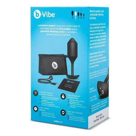 Čep za nošenje sa vibracijama crni B-Vibe Vibrating Snug plug 4