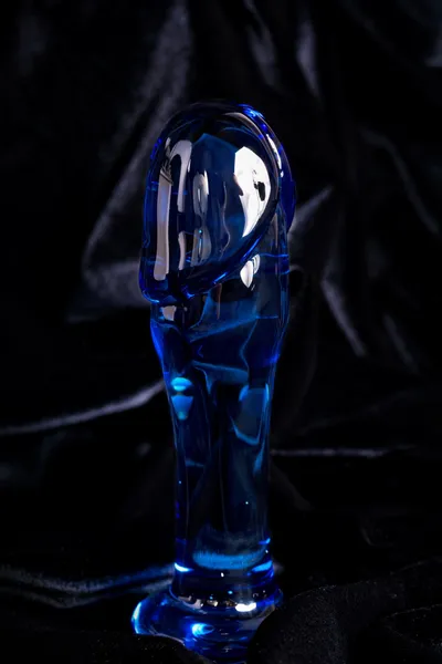 Analni dildo Sekus Glass, staklo, plava, 13 cm