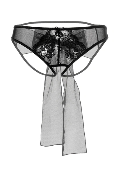 Erotske Gaćice Erolanta Lingerie Collection od mrežaste mrežice sa mašnom, crne (42-44)