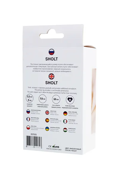 Analna čaura Todo bi Toifa Sholt, silikon, ljubičasta, 10 cm, Ø 3 cm