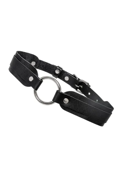 Ogrlica od čekića Pecado BDSM, zaobljena koža, crna