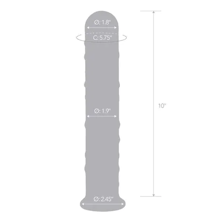 Ravni stakleni falus sa masažnim reljefom 10  Ektra Large Glass Dildo