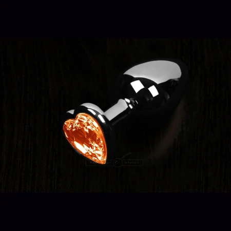 Veliki analni čep sa kristalom u obliku srca, srebrno-slane stvari od 8,5 cm