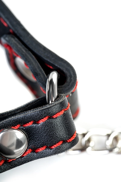 Toifa Theatre geg trenzel, u obliku kosti sa kopčama za bradavice, crvena