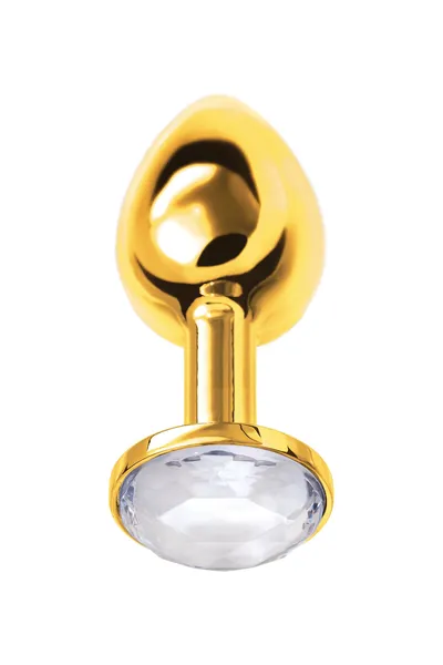 Analna čaura Metal bi TOIFA, metal, zlato, sa belim kristalom, 7,5 cm, Ø 3 cm, 145 g