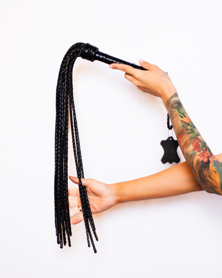 Scandal pletenica od prave kože (crna)