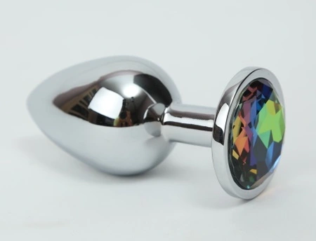 Analni čep srebro sa duginim rhinestoneom 4k9, 5 47112-2MM