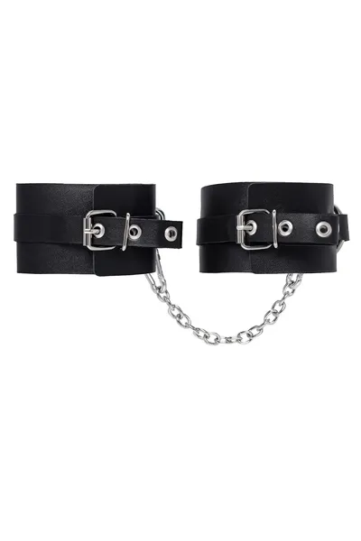 Pecado BDSM okovi, debela koža sa ušicama, prirodna koža, crna